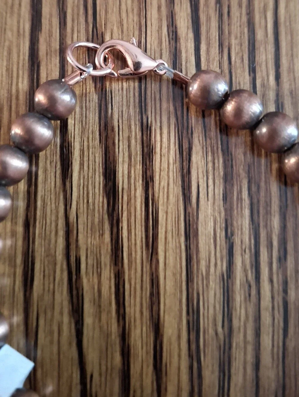 Copper Pearls And Wild Horse Beaded Bracelet 7.5